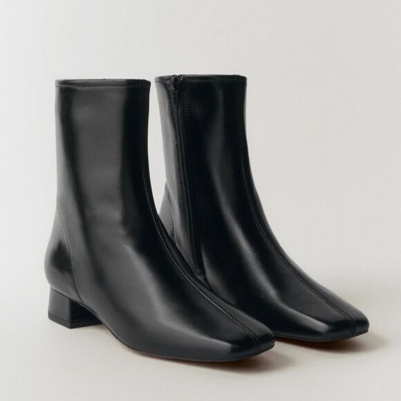 Mango Shoes - Mango low heel boots / square toe/ Size 8- 8.5 US EU 39